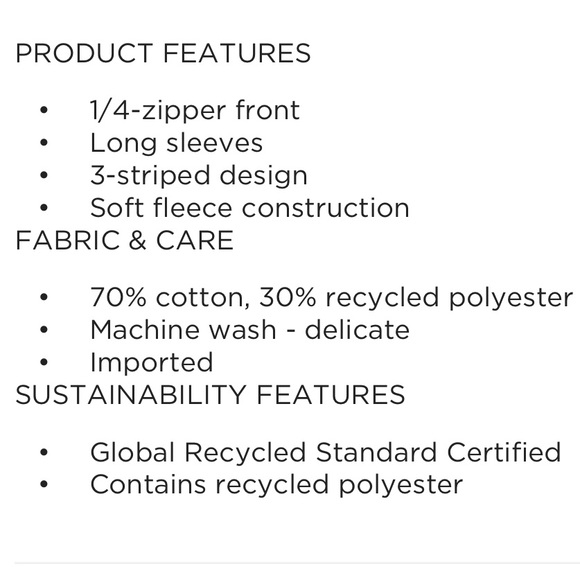 Adidas Quarter-Zip 3 Stripe Fleece Pullover Jacket. - Picture 7 of 8